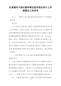 在某镇村干部任期和离任经济责任审计工作部署会上的讲话