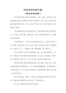 3篇对县长的评价材料