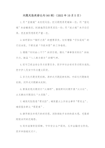 40例问题风险类排比句20XX年10月5日