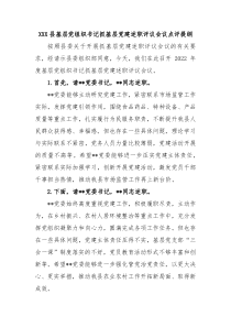 XXX县基层党组织书记抓基层党建述职评议会议点评提纲
