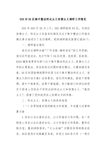 XXX对XX区集中整治形式主义官僚主义调研工作情况