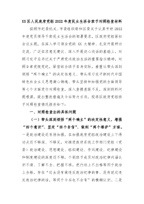 XX区人民政府党组20XX年度民主生活会班子对照检查材料