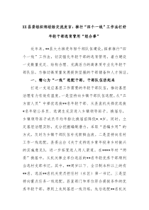 XX县委组织部经验交流发言推行四个一线工作法打好年轻干部选育管用组合拳