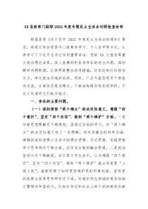XX县级部门副职20XX年度专题民主生活会对照检查材料