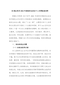 XX国企党员20XX年度组织生活会个人对照检查材料
