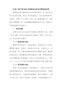 XX局一般干部20XX年度组织生活会对照检查材料