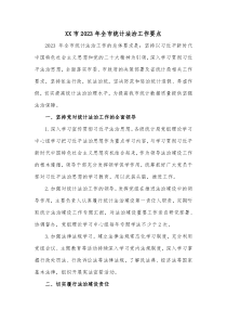 XX市20XX年全市统计法治工作要