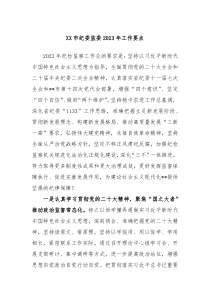 XX市纪委监委20XX年工作要点