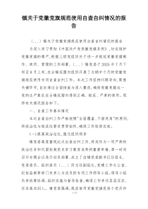 镇关于党徽党旗规范使用自查自纠情况的报告