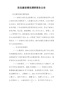 队伍建设情况调研报告公安
