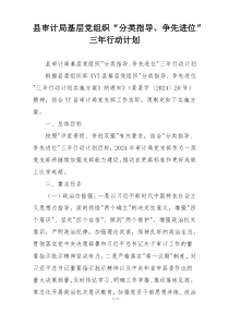 县审计局基层党组织“分类指导、争先进位”三年行动计划