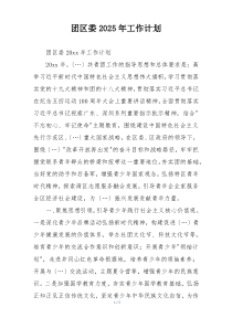 团区委2025年工作计划