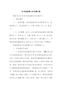XX纪检监察工作专题汇报