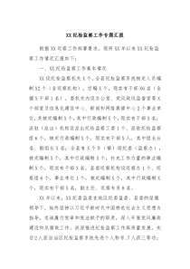XX纪检监察工作专题汇报2