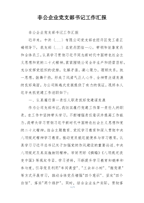 非公企业党支部书记工作汇报