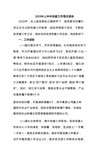 2025年上半年党建工作情况报告5篇（详细版）