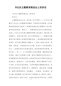 书记在主题教育推进会上的讲话