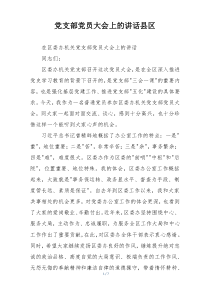 党支部党员大会上的讲话县区