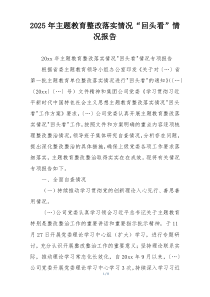 2025年主题教育整改落实情况“回头看”情况报告