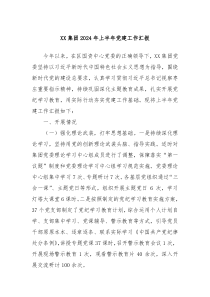 XX集团2024年上半年党建工作汇报