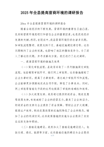 2025年全县提高营商环境的调研报告