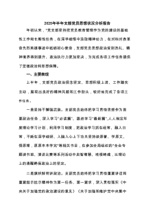 2025年半年支部党员思想状况分析报告 六篇精选