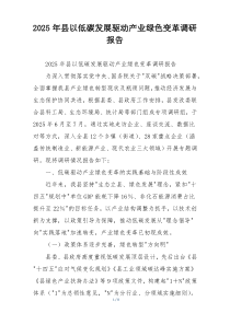 2025年县以低碳发展驱动产业绿色变革调研报告