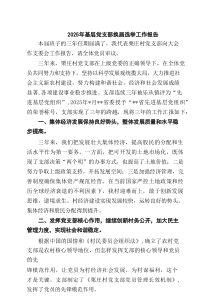 2025年基层党支部换届选举工作报告(通用精选3篇)