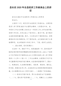 县长在2025年全县经济工作座谈会上的讲话