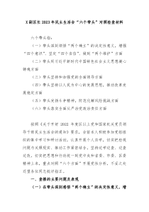 X副区长20XX年民主生活会六个带头对照检查材料