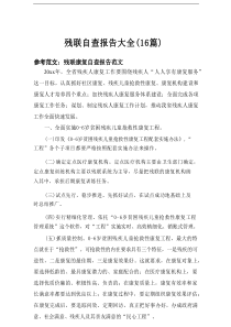 2025残联自查报告大全（16篇）