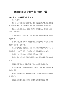 2025环境影响评价报告书（通用17篇）