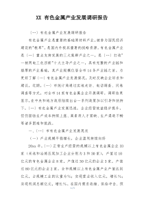 XX 有色金属产业发展调研报告