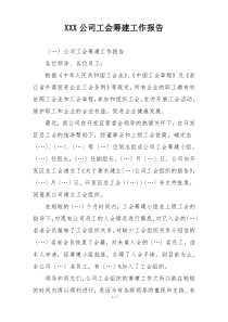 XXX公司工会筹建工作报告
