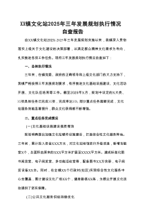 XX镇文化站2025年三年发展规划执行情况自查报告
