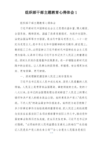 组织部干部主题教育心得体会1