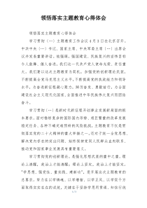 领悟落实主题教育心得体会