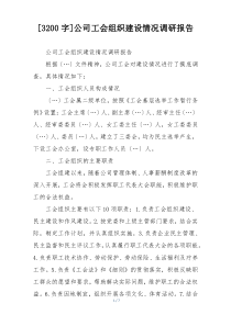 [3200字]公司工会组织建设情况调研报告