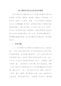 党工委副书记民主生活会发言提纲