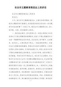 在全市主题教育推进会上的讲话