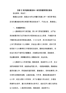 党风廉政建设和一岗双责履职情况报告范文9篇