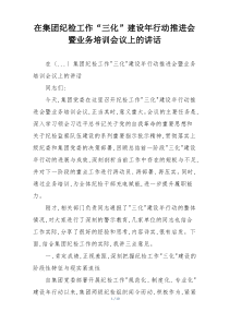 在集团纪检工作“三化”建设年行动推进会暨业务培训会议上的讲话