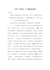 大学习务虚会个人摆查发言材料
