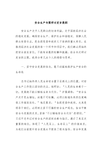 安全生产专题研讨发言提纲