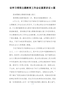 论学习领悟主题教育工作会议重要讲话4篇