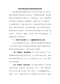 村抓党建促基层治理典型经验材料