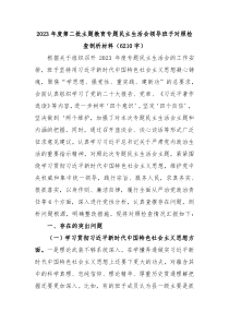 班子20XX年度主题教育专题民主生活会对照检查剖析材料践行宗旨等6个方面