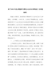 班子20XX年度主题教育专题民主生活会对照检查含典型案例