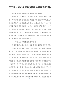 关于审计查出问题整改情况的跟踪调研报告