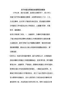 关于市级文明单位自查情况的报告